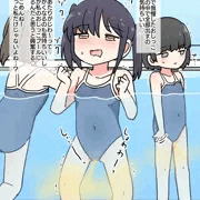 プールの中で