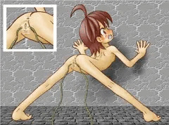 細いロリを触手で