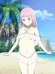殺伐とした浜辺に突如、見知らぬ貧乳痴女が!!