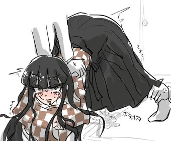 無理やり例のポーズをさせられて激痛でおもらししてしまう和服娘