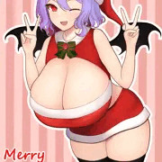 サンタ衣装のどたぷんお嬢様