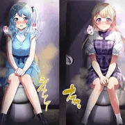 リク絵　（洋式トイレでするちさかの）