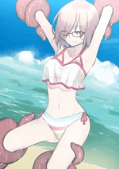 真夏のビーチで…
