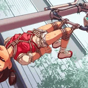 歩行者信号に吊られちゃうジョジー
