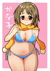 水着マフラーかな子