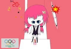 少女が小便しているブースの外壁が逆転本塁球によって壊された瞬間