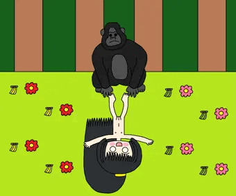 ゴリラに遊ばれて
