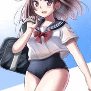 セーラーブルマ通学のJK