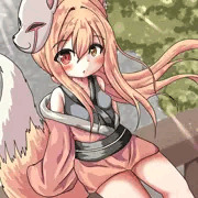 夕暮れとお狐少女