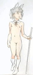 付け襟猫耳少女