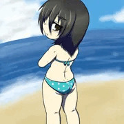 海にて