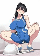 スパッツ型の競泳水着を脱ぐ余裕がなかった水泳部員