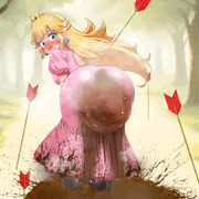 【新作】ピーチ姫スカ『桃姫便意我慢＆着衣脱糞アニメーション』
