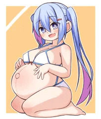 水着ボテ腹