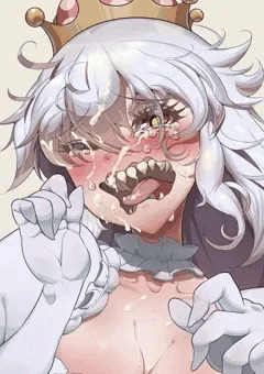 振り向きざまに液体をぶっかけられるキングテレサ姫ちゃん