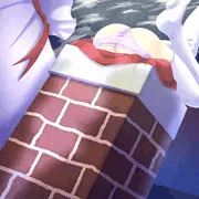 煙突に詰まるサンタ