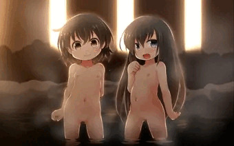 露天風呂でロリっ娘くぱぁ♥
