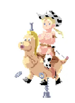 YEEHAW！カウガール　ドット絵gifアニメ