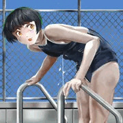 ふたなり娘　スク水で