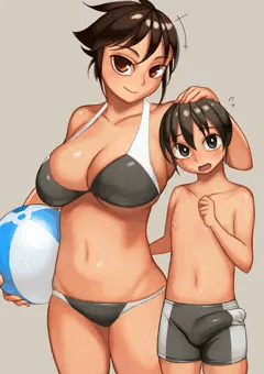 おそろいの水着
