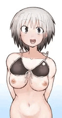 お題：黒ビキニずらし胸出し