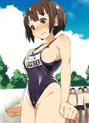 プールの授業に小学校の水着を持ってきてしまった女子高生