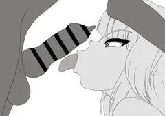 栞葉るり 犬チンポフェラ 線画