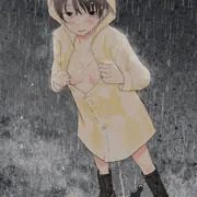 裸レインコート放尿女子