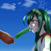 ずんちゃんときりたんに棒アイスをあげる