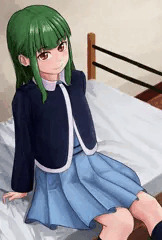 ベッドでくつろぐ緑子