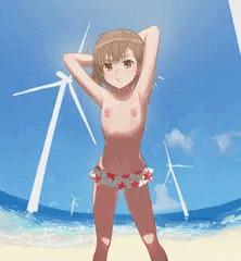 御坂の水着勃起乳首【skeb依頼絵】