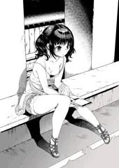 座り少女
