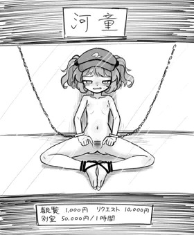 借金返済のために見世物にされるにとり