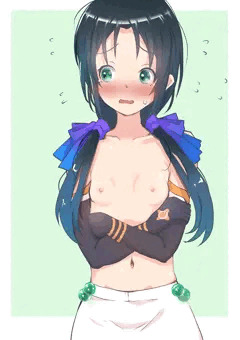 ちっちゃいおっぱいで上半身だけ裸の涼風さん