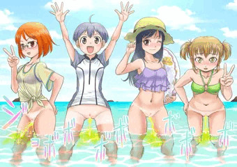 ビーチでおしっこ撮影会
