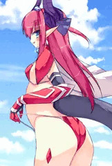 紐を引っ張るブレエリちゃん