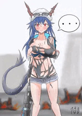 アシッドムシに服を溶かされた水着チェン