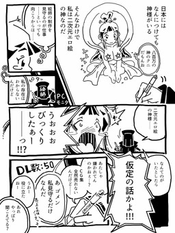 二次元エロ絵の神様と売れないCG集絵描き。