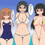 眼鏡艦娘にエロ水着を