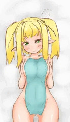 落書き　エルフさんとタオル