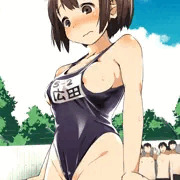プールの授業に小学校の水着を持ってきてしまった女子高生