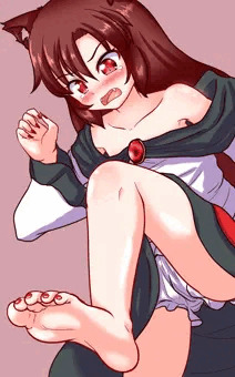 影狼に足で踏んでもらう