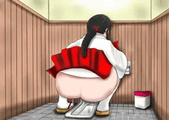 巫女さんJDのうんこトイレ覗きバックショット！