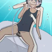 水中で背面座位