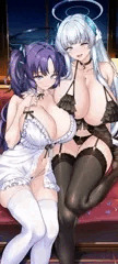 パジャマ姿のユウカとノア
