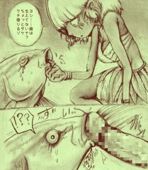 新しい漫画描いてます❗(フタナリ×魚人♀)