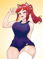 バーチャルネコチャンのマリーさん スクール水着