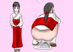 【ラフ画】美人JDの巫女さんの和式トイレ姿を観察ｗ