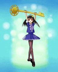 大きな鍵を使う魔法少女（白タイツ差分付き）