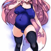 ボテ腹スク水きつね耳娘